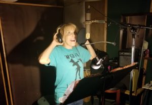 Tracy Martin recording Voice Overs